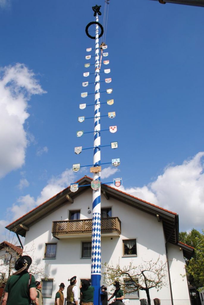 Maibaumaufstellen in Mößling bei Bilderbuchwetter © Robert Wagner